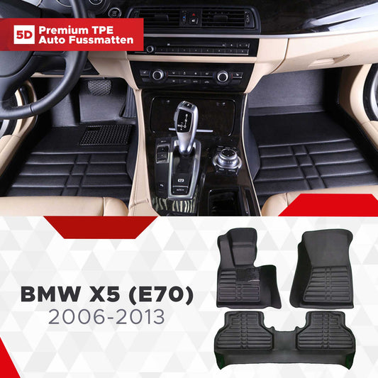 5D Starline Premium Auto Fussmatten TPE Set passend für BMW X5 (E70) Baujahr 2006-2013