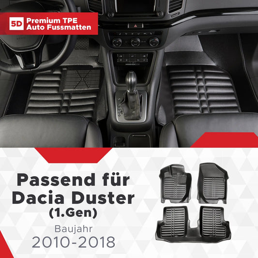 5D Starline Premium Auto Fussmatten TPE Set passend für Dacia Duster (1.Gen) Baujahr 2010-2018