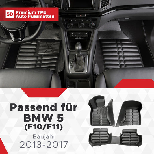 5D Starline Premium Auto Fussmatten TPE Set passend für BMW 5 (F10/F11) Facelift Baujahr 2013-2017