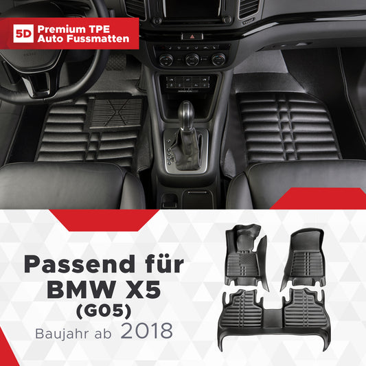 5D Starline Premium Auto Fussmatten TPE Set passend für BMW X5 (G05) Baujahr ab 2018