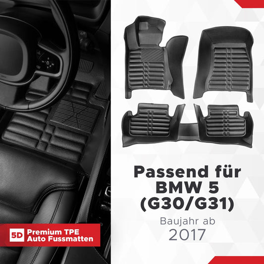 5D Starline Premium Auto Fussmatten TPE Set passend für BMW 5 (G30/G31) Baujahr ab 2017