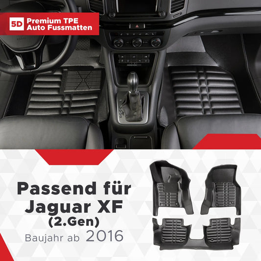 5D Starline Premium Auto Fussmatten TPE Set passend für Jaguar XF (2.Gen) Baujahr ab 2016