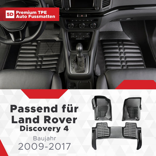 5D Starline Premium Auto Fussmatten TPE Set passend für Land Rover Discovery 4 Baujahr 2009-2017