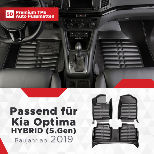 5D Starline Premium Auto Fussmatten TPE Set passend für Kia Optima Plug-in HYBRID (5.Gen) Baujahr ab 2019