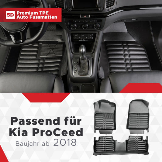 5D Starline Premium Auto Fussmatten TPE Set passend für Kia ProCeed Baujahr ab 2018