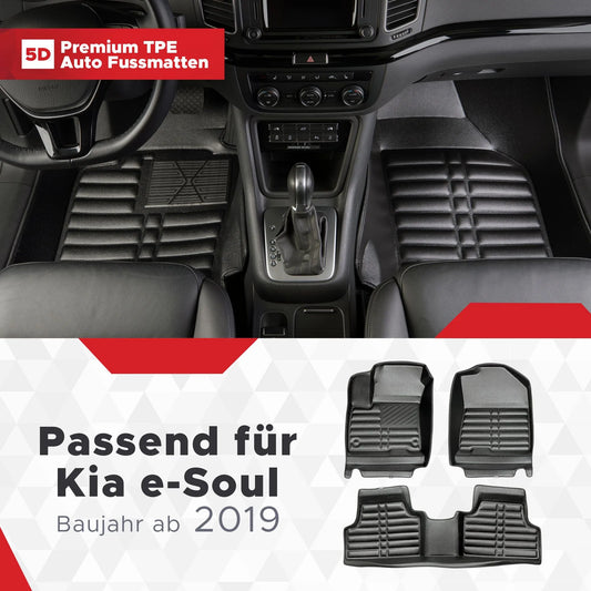 5D Starline Premium Auto Fussmatten TPE Set passend für Kia e-Soul Baujahr ab 2019