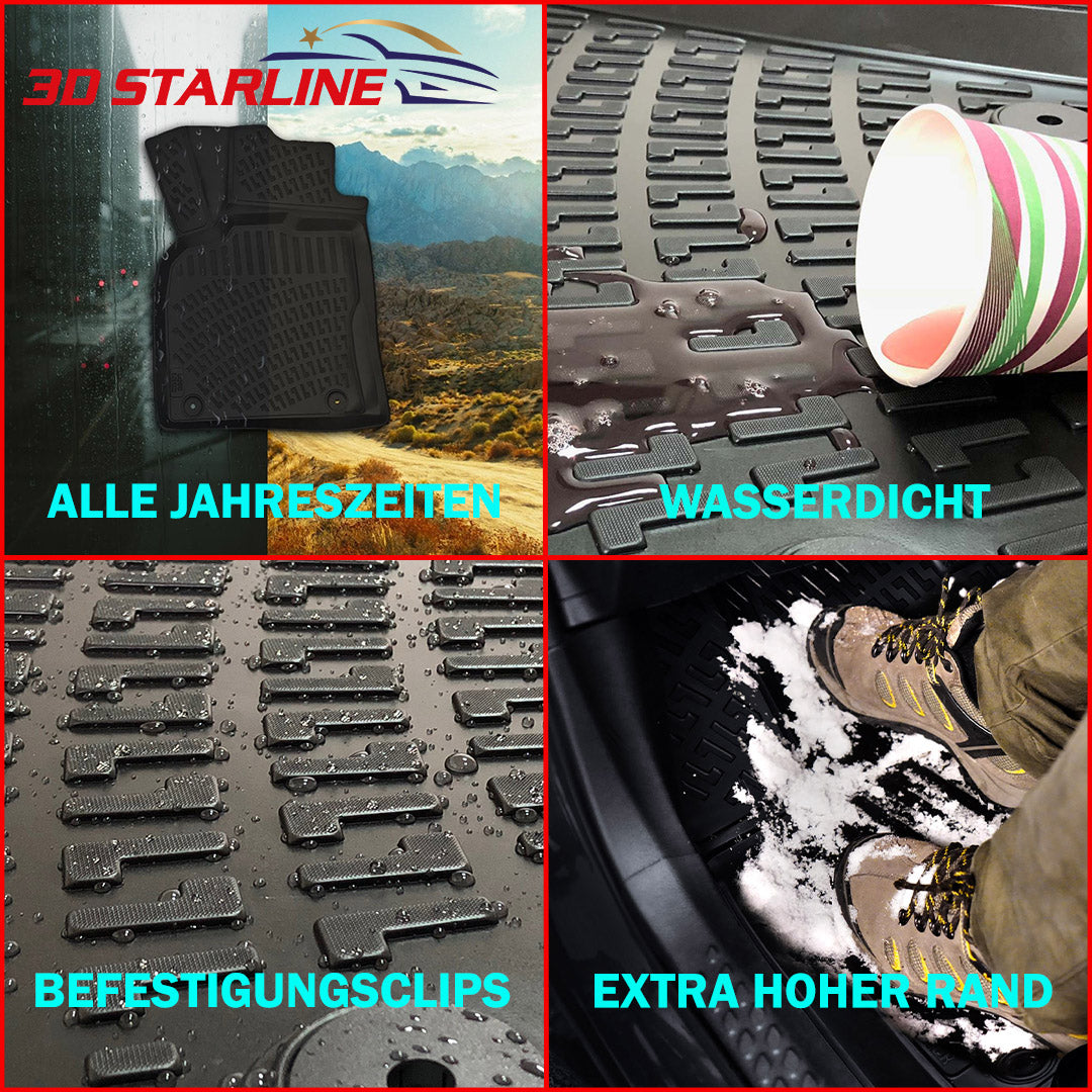 3D Starline Gummimatten Set für VW CADDY 2004–2010 Auto Fußmatten passgenaue ekstra hoher