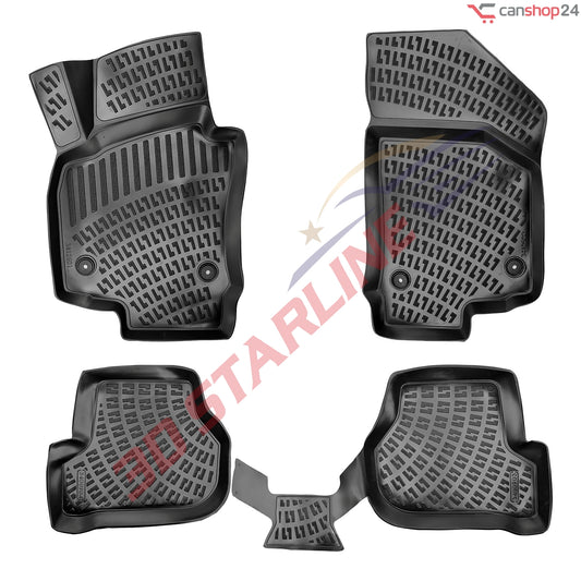 3D Starline Gummimatten Set für SEAT LEON (II) 2006-2012 Auto Fußmatten passgenaue ekstra hoher