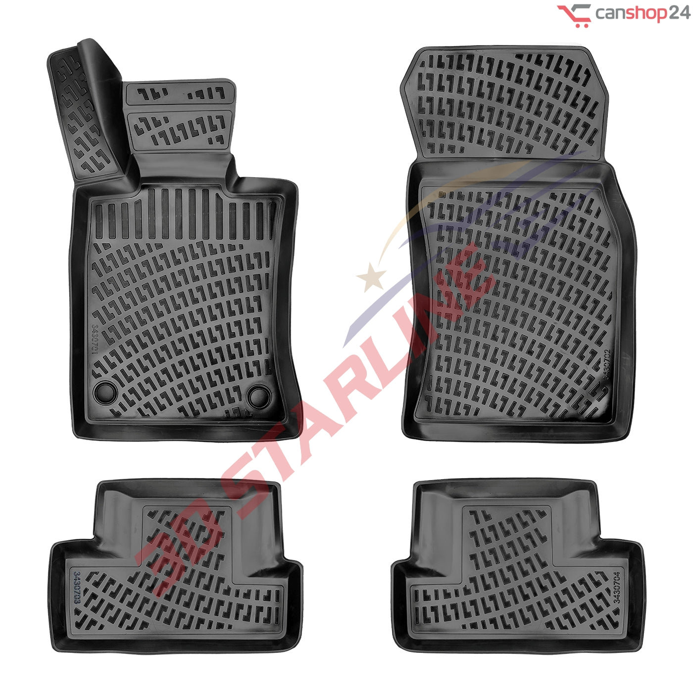 3D Starline Gummimatten Set für MINI Cooper (R56) 2007-2013 Auto Fußmatten passgenaue ekstra hoher