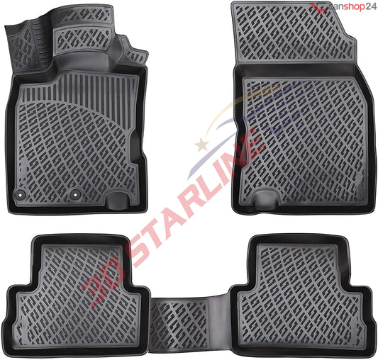 3D Starline Gummimatten Set für NISSAN QASHQAI (1.Gen) 2007–2013 Auto Fußmatten passgenaue ekstra hoher